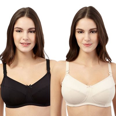 Miriam Stoppard Nurture Pack of two nude and black nursing bras